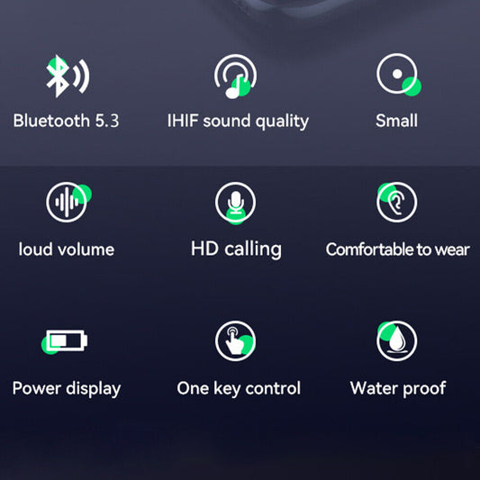„Bluetooth 5.3“ ausinės ausyse, belaidės TWS sportinės ausinės, IPX-5 su mikrofonu  DE